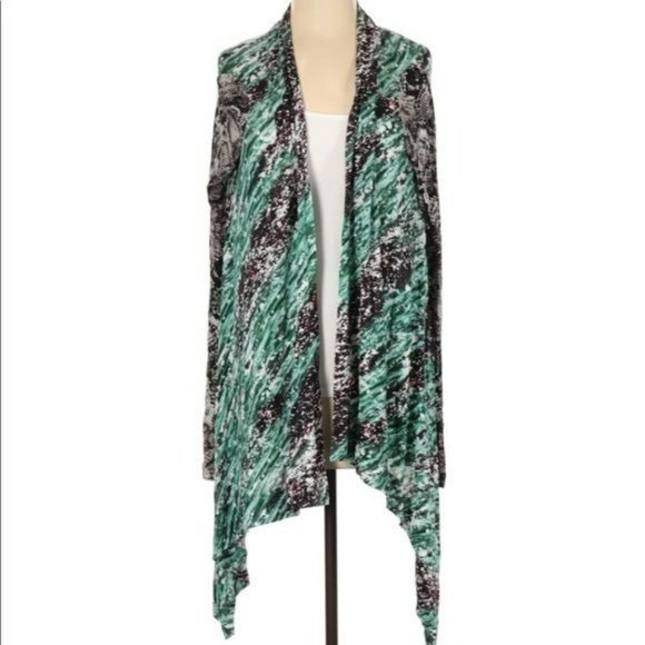 BCBGMaxazria Modal Floating Cardigan w/ Snakeskin Print Sleeves Size Small - Picture 5 of 11